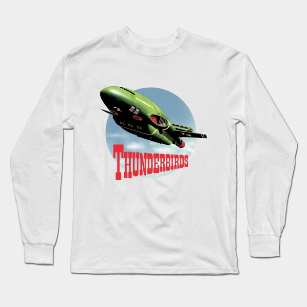 Thunderbird 2 from 'Thunderbirds' Long Sleeve T-Shirt by RichardFarrell